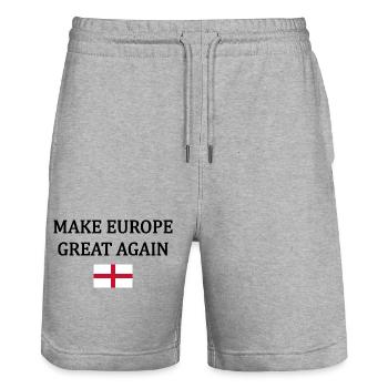 Make Europe Great Again – England - Stanley/Stella Trainer Unisex Organic Jogging Shorts - heather grey - Front - Nik (191cm) & Marisol (170cm)