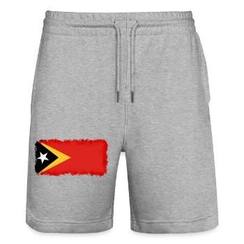 Don pour le Timor-Leste - Short de jogging bio TRAINER Stanley/Stella unisexe - gris chiné - Devant - Nik (191cm) & Marisol (170cm)