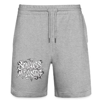 Lustiger Spruch Graffiti - Stanley/Stella Unisex Bio Joggingshorts Trainer  - Grau meliert - Vorne - Nik (191cm) & Marisol (170cm)