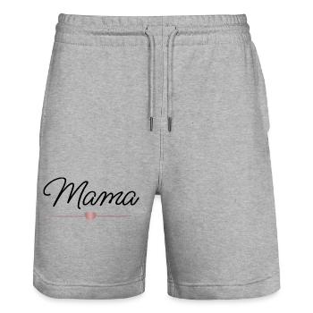 Mom Heart Gift Mother's Day Family - Stanley/Stella Trainer Unisex Organic Jogging Shorts - heather grey - Front - Nik (191cm) & Marisol (170cm)