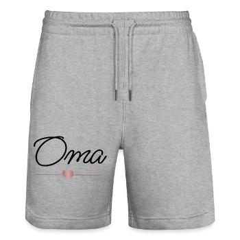 Grandma Heart Gift Best Grandmother - Stanley/Stella Trainer Unisex Organic Jogging Shorts - heather grey - Front - Nik (191cm) & Marisol (170cm)