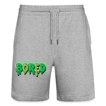 Graffiti Bored Slime Font - Stanley/Stella Trainer Unisex Organic Jogging Shorts - heather grey - Front - Nik (191cm) & Marisol (170cm)