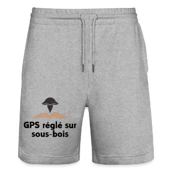 GPS réglé sur sous-bois - Short de jogging bio TRAINER Stanley/Stella unisexe - gris chiné - Devant - Nik (191cm) & Marisol (170cm)