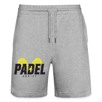 Padel Men Women – Padel Addict – Player Gift - Stanley/Stella Trainer Unisex Organic Jogging Shorts - heather grey - Front - Nik (191cm) & Marisol (170cm)