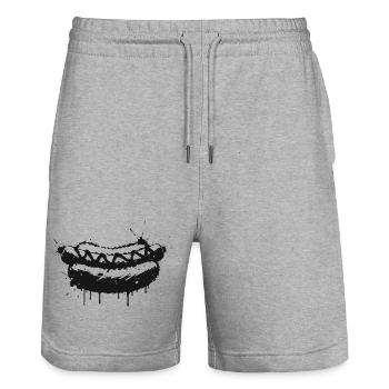 Hot-Dog Street Art Noir - Short de jogging bio TRAINER Stanley/Stella unisexe - gris chiné - Devant - Nik (191cm) & Marisol (170cm)