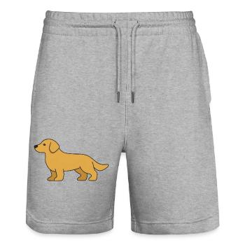 Labrador Dog Silhouette - Stanley/Stella Trainer Unisex Organic Jogging Shorts - heather grey - Front - Nik (191cm) & Marisol (170cm)
