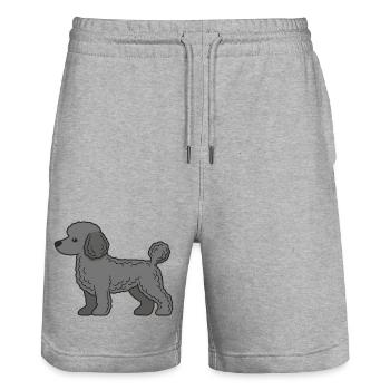 Silhouette de Caniche Gris - Short de jogging bio TRAINER Stanley/Stella unisexe - gris chiné - Devant - Nik (191cm) & Marisol (170cm)