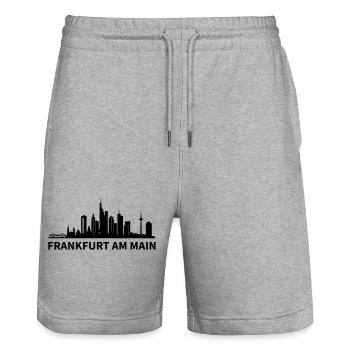 Skyline Frankfurt am Main - Stanley/Stella Unisex Bio Joggingshorts Trainer  - Grau meliert - Vorne - Nik (191cm) & Marisol (170cm)