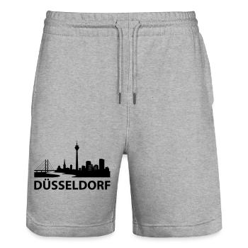 Düsseldorf Skyline - Stanley/Stella Unisex Bio Joggingshorts Trainer  - Grau meliert - Vorne - Nik (191cm) & Marisol (170cm)