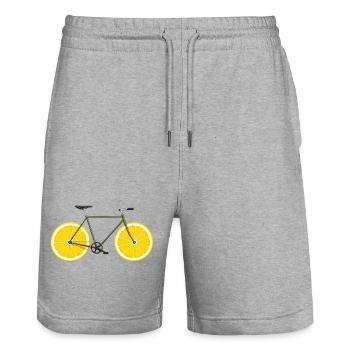 Bike Bike Lemons Funny - Stanley/Stella Trainer Unisex Organic Jogging Shorts - heather grey - Front - Nik (191cm) & Marisol (170cm)