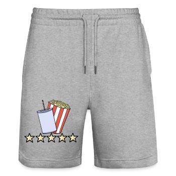 5 Star Movie Night Cinema Popcorn And Soda Review - Stanley/Stella Trainer Unisex Organic Jogging Shorts - heather grey - Front - Nik (191cm) & Marisol (170cm)