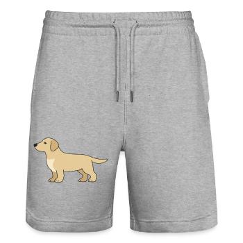 Silhouette délicate du retriever - Short de jogging bio TRAINER Stanley/Stella unisexe - gris chiné - Devant - Nik (191cm) & Marisol (170cm)