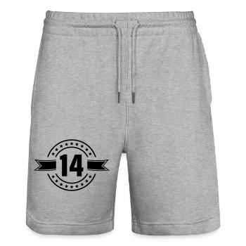 14 - Short de jogging bio TRAINER Stanley/Stella unisexe - gris chiné - Devant - Nik (191cm) & Marisol (170cm)