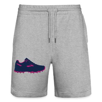Graphique sportif de chaussures de golf - Short de jogging bio TRAINER Stanley/Stella unisexe - gris chiné - Devant - Nik (191cm) & Marisol (170cm)