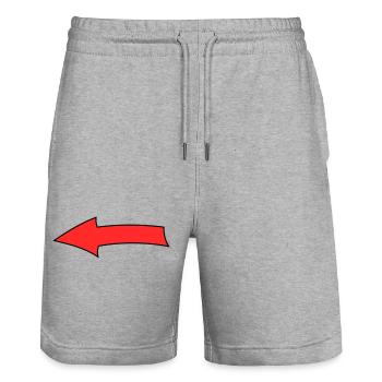 Arrow bow - Stanley/Stella Trainer Unisex Organic Jogging Shorts - heather grey - Front - Nik (191cm) & Marisol (170cm)