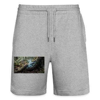 Magie de la Forêt : Fibres d’énergie lumineuses dans les racines des arbres - Short de jogging bio TRAINER Stanley/Stella unisexe - gris chiné - Devant - Nik (191cm) & Marisol (170cm)