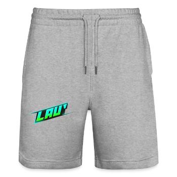 Lau' - Stanley/Stella Trainer Unisex Organic Jogging Shorts - heather grey - Front - Nik (191cm) & Marisol (170cm)