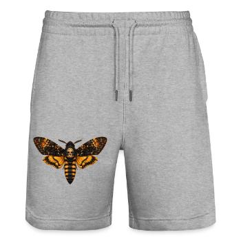 Death's head Hawkmoth Acherontia atropos - Stanley/Stella Trainer Unisex Organic Jogging Shorts - heather grey - Front - Nik (191cm) & Marisol (170cm)