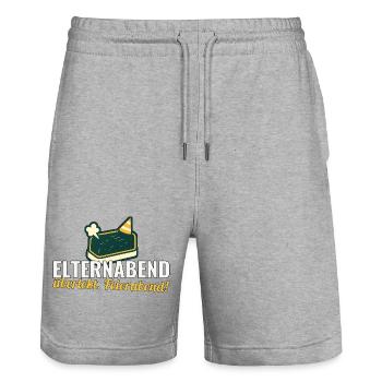 Elternabend überlebt. Feierabend! – Lehrer-Shirt - Stanley/Stella Unisex Bio Joggingshorts Trainer  - Grau meliert - Vorne - Nik (191cm) & Marisol (170cm)