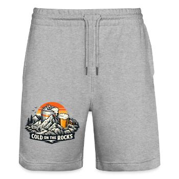 CaldaroFelsen Trail Scene - Stanley/Stella Trainer Unisex Organic Jogging Shorts - heather grey - Front - Nik (191cm) & Marisol (170cm)