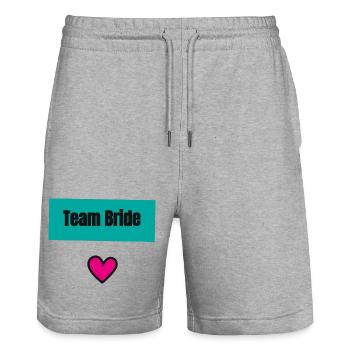 EVJF. MARIEE. TEAM. TEAM MARIEE. FUTURE MARIEE - Short de jogging bio TRAINER Stanley/Stella unisexe - gris chiné - Devant - Nik (191cm) & Marisol (170cm)