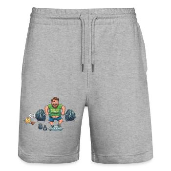 Abnehmen - Stanley/Stella Unisex Bio Joggingshorts Trainer  - Grau meliert - Vorne - Nik (191cm) & Marisol (170cm)