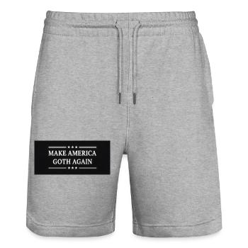 Make America Goth Again - Stanley/Stella Unisex Bio Joggingshorts Trainer  - Grau meliert - Vorne - Nik (191cm) & Marisol (170cm)
