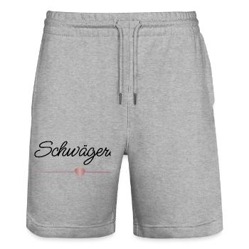 Beste Schwägerin mit Herz – Geschenk - Stanley/Stella Unisex Bio Joggingshorts Trainer  - Grau meliert - Vorne - Nik (191cm) & Marisol (170cm)