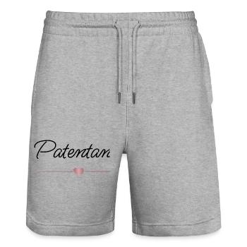 Best godmother with heart – gift - Stanley/Stella Trainer Unisex Organic Jogging Shorts - heather grey - Front - Nik (191cm) & Marisol (170cm)