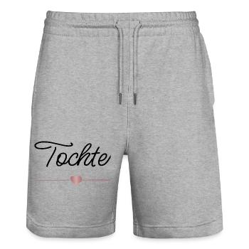 Beste Tochter mit Herz – Familien Geschenk - Stanley/Stella Unisex Bio Joggingshorts Trainer  - Grau meliert - Vorne - Nik (191cm) & Marisol (170cm)