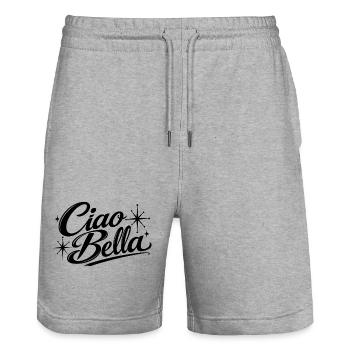 ciao bella - Stanley/Stella Trainer Unisex Organic Jogging Shorts - heather grey - Front - Nik (191cm) & Marisol (170cm)