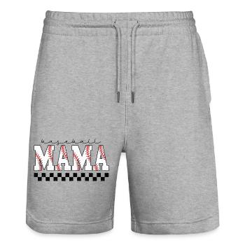 Saison de Baseball Mama - Short de jogging bio TRAINER Stanley/Stella unisexe - gris chiné - Devant - Nik (191cm) & Marisol (170cm)