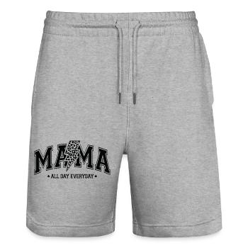 Mama den ganzen Tag - Stanley/Stella Unisex Bio Joggingshorts Trainer  - Grau meliert - Vorne - Nik (191cm) & Marisol (170cm)