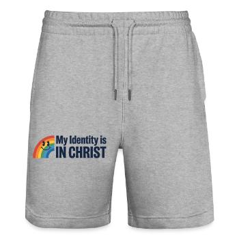 Identité dans Christ Rainbow - Short de jogging bio TRAINER Stanley/Stella unisexe - gris chiné - Devant - Nik (191cm) & Marisol (170cm)