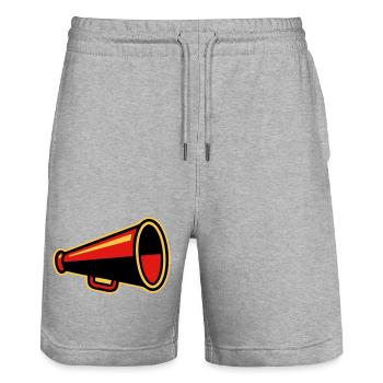 Icône des Ultras du Mégaphone Rouge - Short de jogging bio TRAINER Stanley/Stella unisexe - gris chiné - Devant - Nik (191cm) & Marisol (170cm)