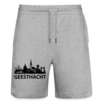 Geesthacht Skyline - Stanley/Stella Unisex Bio Joggingshorts Trainer  - Grau meliert - Vorne - Nik (191cm) & Marisol (170cm)