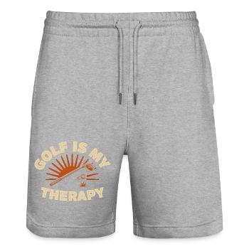 Golf Is My Therapy Retro - Stanley/Stella Trainer Unisex Organic Jogging Shorts - heather grey - Front - Nik (191cm) & Marisol (170cm)