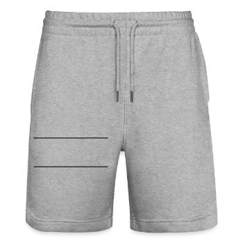 Line Dash Icon - Stanley/Stella Trainer Unisex Organic Jogging Shorts - heather grey - Front - Nik (191cm) & Marisol (170cm)