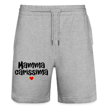 Mamma Carissima, Italia - Stanley/Stella Trainer Unisex Organic Jogging Shorts - heather grey - Front - Nik (191cm) & Marisol (170cm)