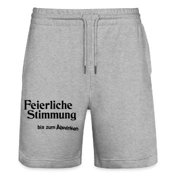 Feierliche Stimmung - Stanley/Stella Unisex Bio Joggingshorts Trainer  - Grau meliert - Vorne - Nik (191cm) & Marisol (170cm)