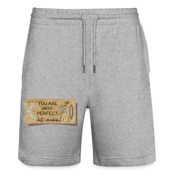Pas parfait, mais merveilleux - Short de jogging bio TRAINER Stanley/Stella unisexe - gris chiné - Devant - Nik (191cm) & Marisol (170cm)