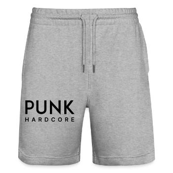Hardcore punk - Stanley/Stella Trainer Unisex Organic Jogging Shorts - heather grey - Front - Nik (191cm) & Marisol (170cm)