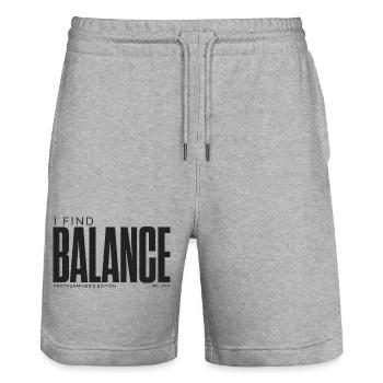 I Find Balance | Photographer's Edition - Stanley/Stella Trainer Unisex Organic Jogging Shorts - heather grey - Front - Nik (191cm) & Marisol (170cm)