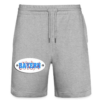 Bavaria, Bavaria Oida, Bavaria, Bavaria coat of arms - Stanley/Stella Trainer Unisex Organic Jogging Shorts - heather grey - Front - Nik (191cm) & Marisol (170cm)