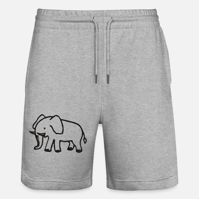 Éléphant - Short de jogging bio TRAINER Stanley/Stella unisexe - gris chiné