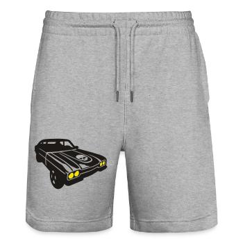devils ride - Stanley/Stella Unisex Bio Joggingshorts Trainer  - Grau meliert - Vorne - Nik (191cm) & Marisol (170cm)