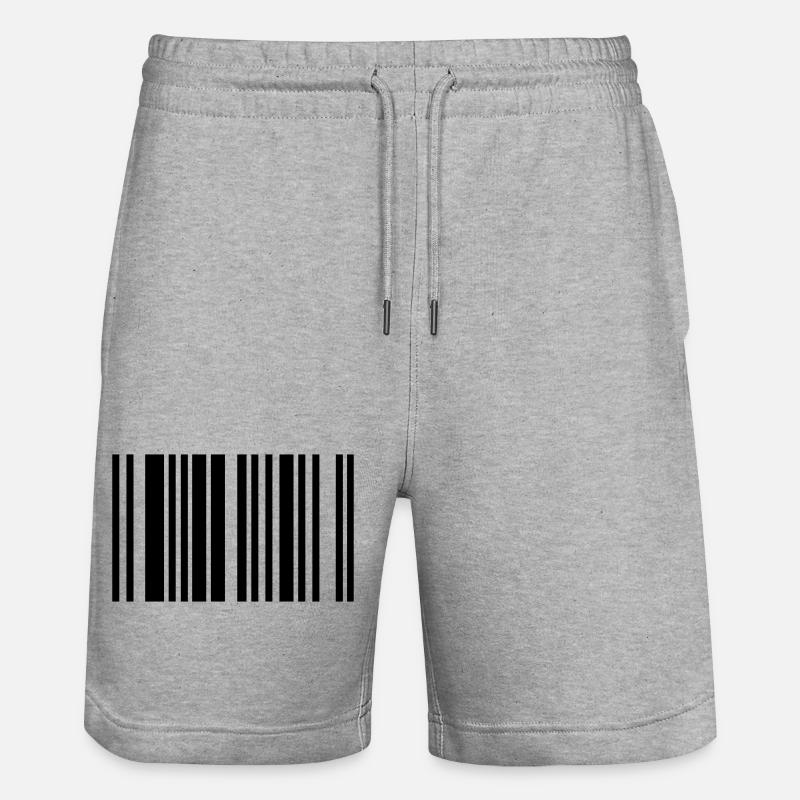 barcode - Stanley/Stella Trainer Unisex Organic Jogging Shorts - heather grey