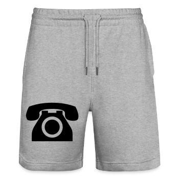 Phone - Short de jogging bio TRAINER Stanley/Stella unisexe - gris chiné - Devant - Nik (191cm) & Marisol (170cm)