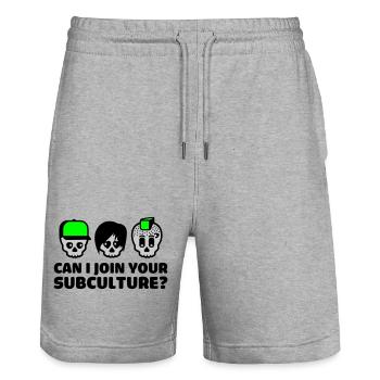 subculture - Stanley/Stella Trainer Unisex Organic Jogging Shorts - heather grey - Front - Nik (191cm) & Marisol (170cm)