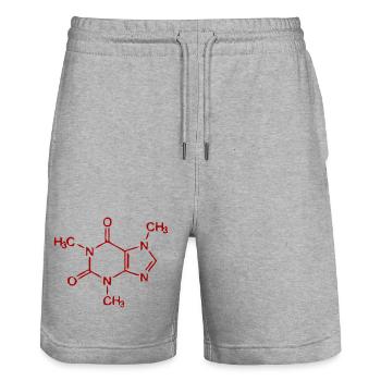 koffein - Stanley/Stella Unisex Bio Joggingshorts Trainer  - Grau meliert - Vorne - Nik (191cm) & Marisol (170cm)